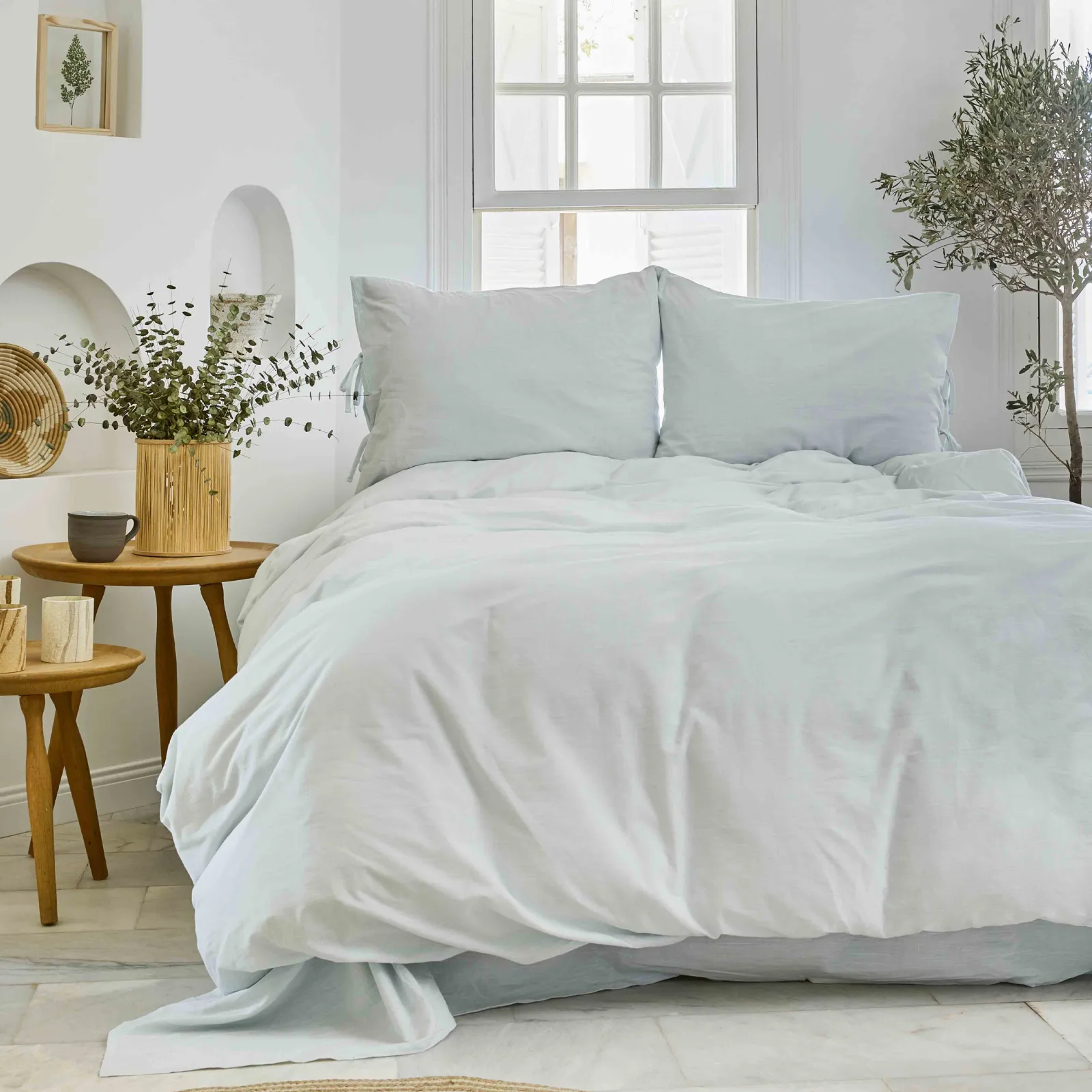 Karaca Home 4 Element Açıq Mavi 100% Pambıq Cüt Nəfərlik Yataq Dəsti